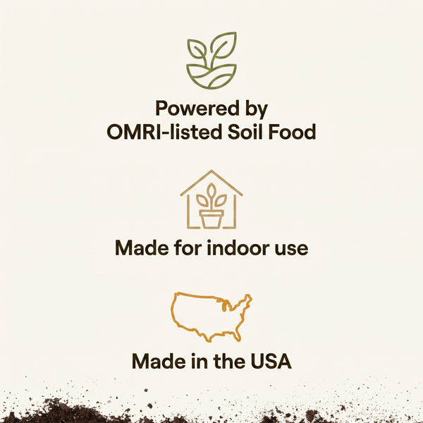 House Plant Refresh: powered by OMRI-listed Soil Food, made for indoor use, made in the USA